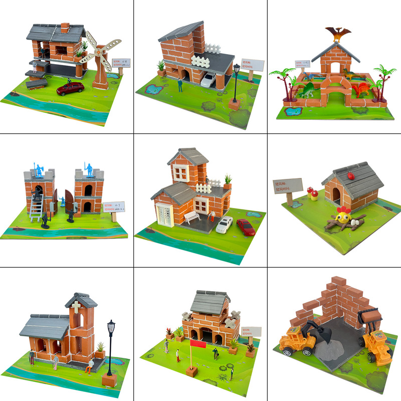 Little Architect Masons Toys DIY Handmade Toys Cabin Puzzle Building House Wall Stall Wholesale New