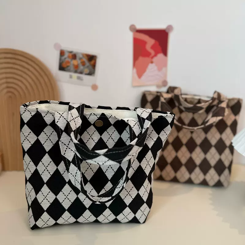 休闲手提帆布包女手提包手拎外出大容量单肩包百搭学生上通勤包