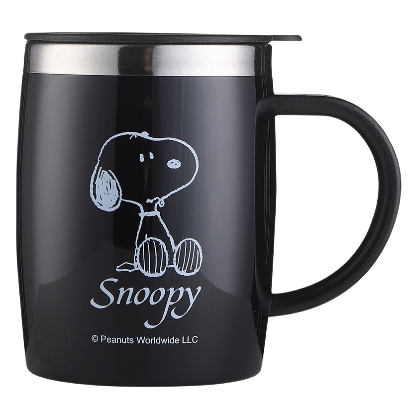 Snoopy 304 taza de acero inoxidable con aislamiento creativo beber taza de café con tapa Oficina taza de té DIY