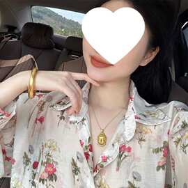 法式复古碎花衬衫春夏季新款洋气减龄薄款长袖衬衣防晒上衣女装