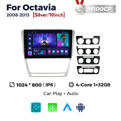 DVD Navigation Skoda Octavia Android large - silver-m100s-116-quad-core-wifi-version