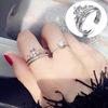 Douyin The same paragraph 100 language projection crown ring personalized set two -in -one combination women's ring princess ring