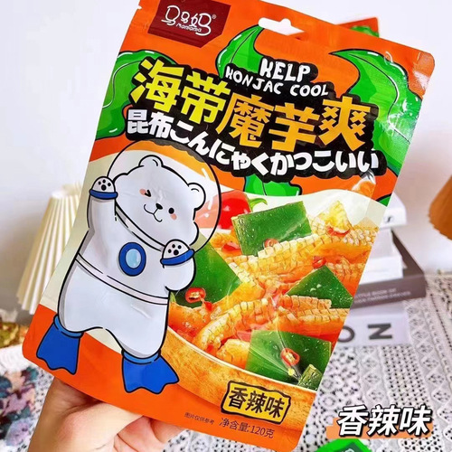Mama 120g Seaweed Konjac Snack, Ready-to-Eat Independent Small Packaging, Sour and Spicy Appetizer, Popular Snack