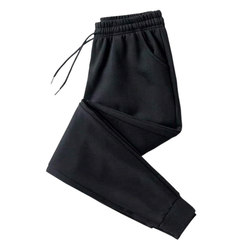 Pantalones de chándal forrados de lana de primavera y otoño para hombres de color sólido rectos delgados estilo coreano popular ins populares Pantalones deportivos casuales comercio exterior