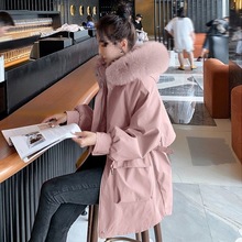 加绒加厚派克服女中长款小个子棉衣棉服2025冬装新款棉袄工装外套