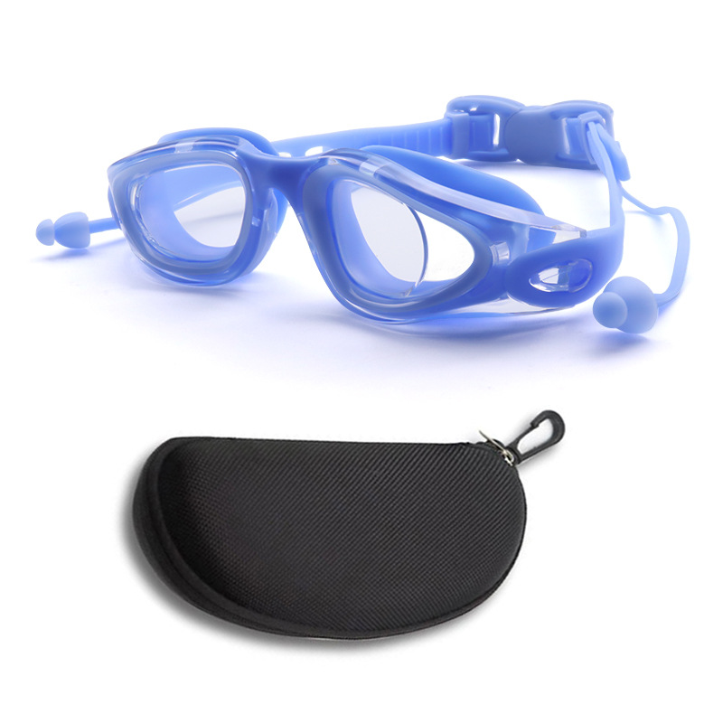Blue transparent + glasses case [93 with buckle]