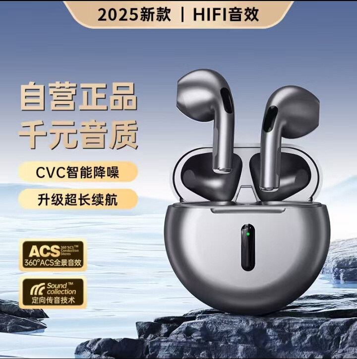 Bluetooth wireless headset Jpro6 new long battery life high power wireless semi-in-ear sports sports noise reduction
