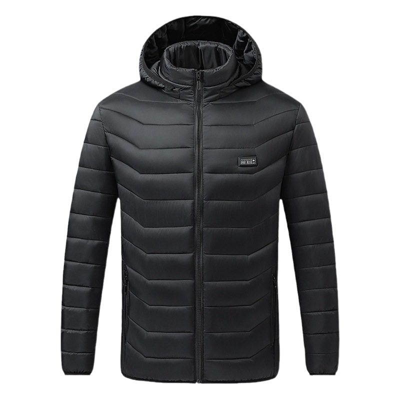 Cross-border hooded heating cotton-padded clothes intelligent heating cotton-padded clothes outdoor couples warm electric heating whole body constant temperature heating cotton-padded clothes