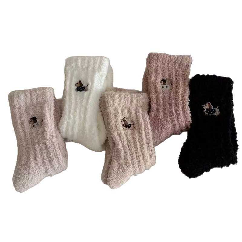 Calcetines de Piso para Interior de Adulto de Poliéster, Térmicos y Antifricción para Invierno
