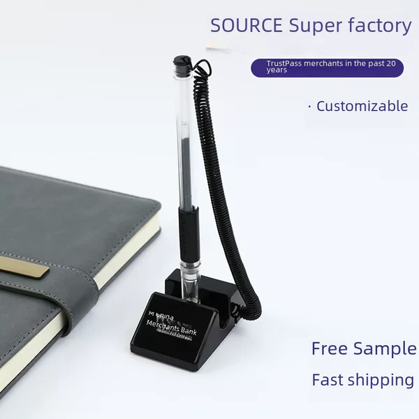 Bank hotel enterprise front office stationery signature pen custom LOGO fixed advertising neutral pen spot wholesale