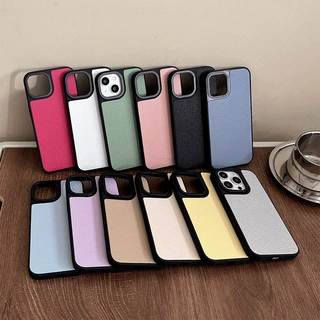 纯色皮质轻奢手机壳适用iPhone18Promax男女款苹果15plus潮流时尚