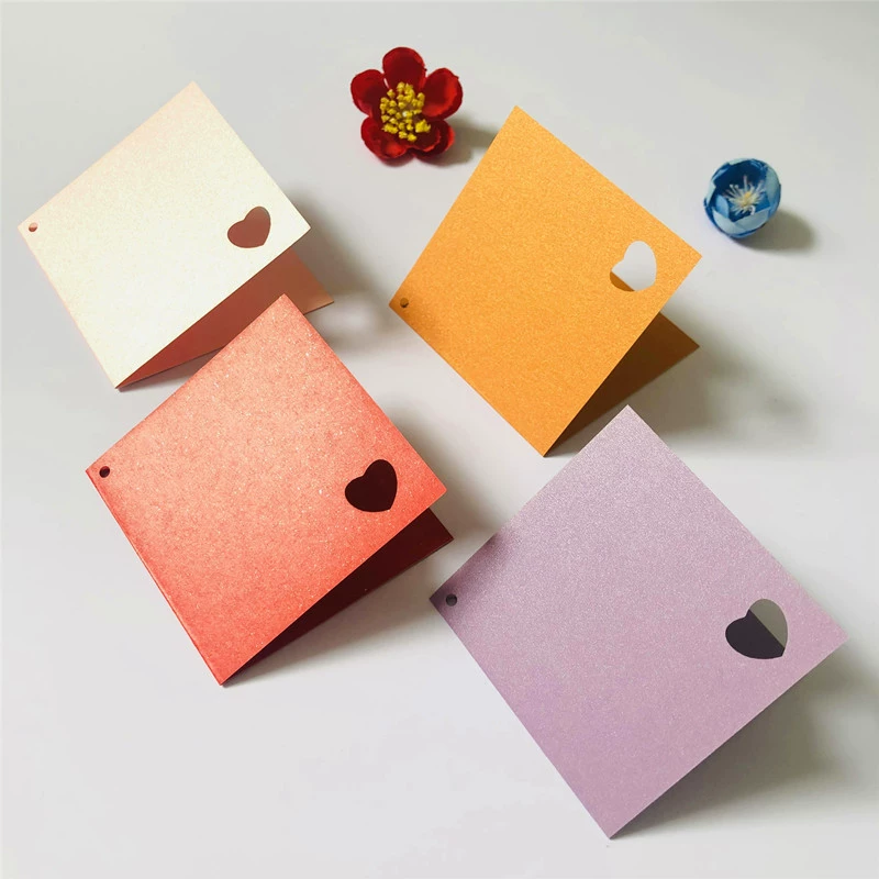 Складная открытка с вырезанным лазером сердцем, поздравительная открытка с пожеланиями к празднику, рукописное сообщение, открытка с пожеланиями, оптовая продажа