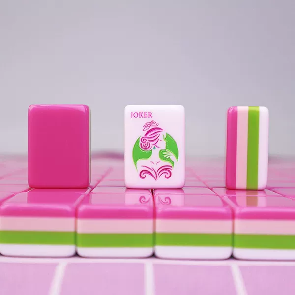 (In-Stock Direct Shipping) Rose Red Double Tiger Four-Layer American-Style Portable Mahjong Set, Four-Layer Acrylic Foreign Mahjong