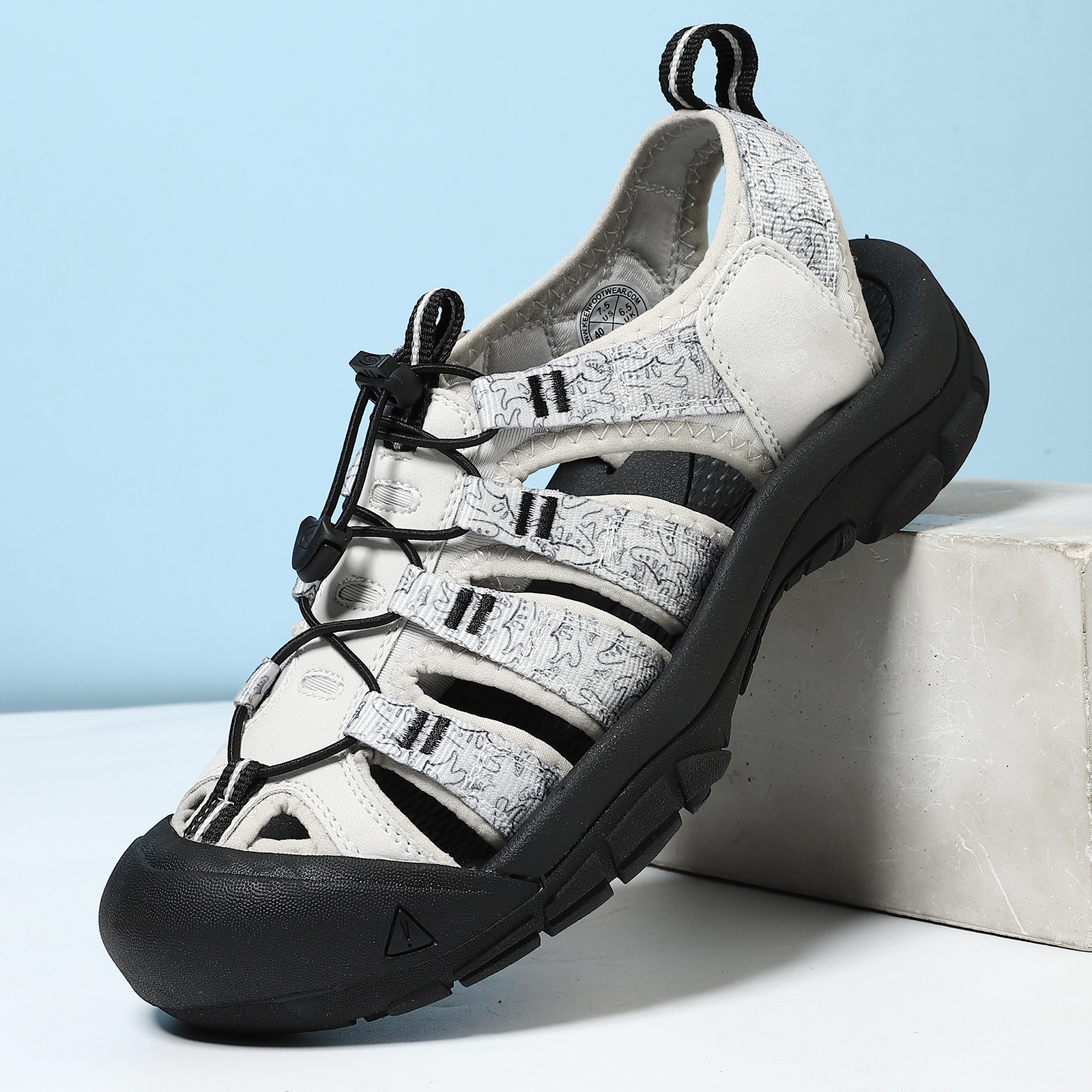 Cross-Border Independent Station Popular Summer Sandals Men's Thick-Soled Toe-Cap Men's Beach Shoes Large Size Outdoor Casual Shoes