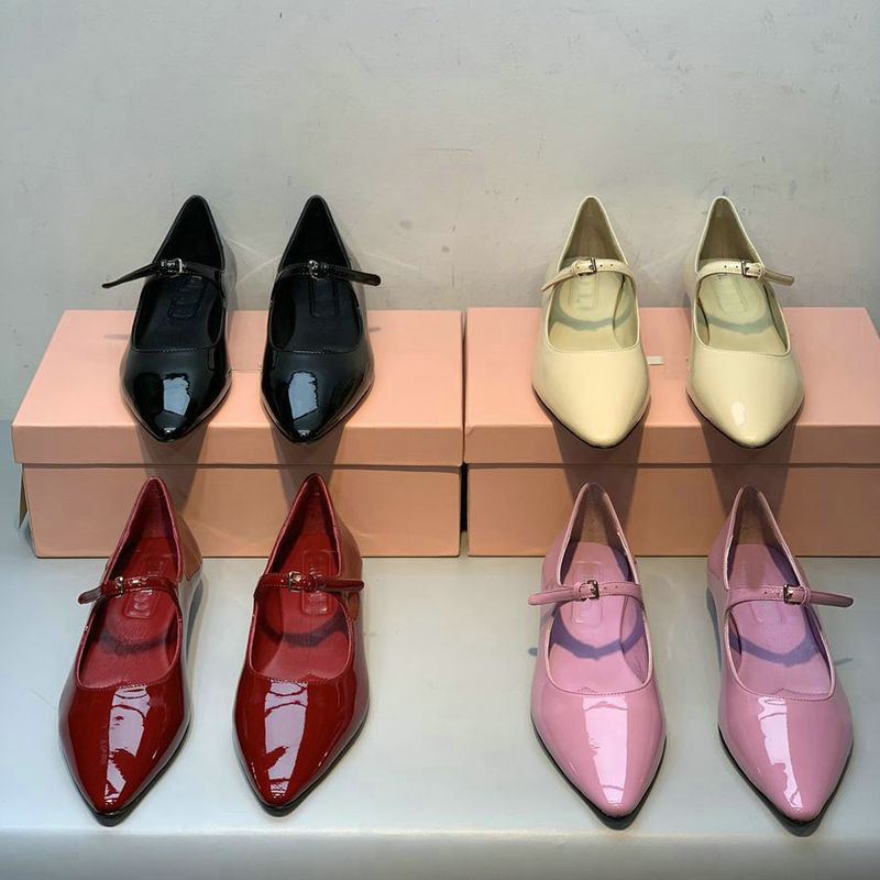 Pure Original~~M New French Pointed Toe Flats Mary Jane Shoes for Women, Shallow Mouth Flats, One-Line Buckle Strap Women's Shoes