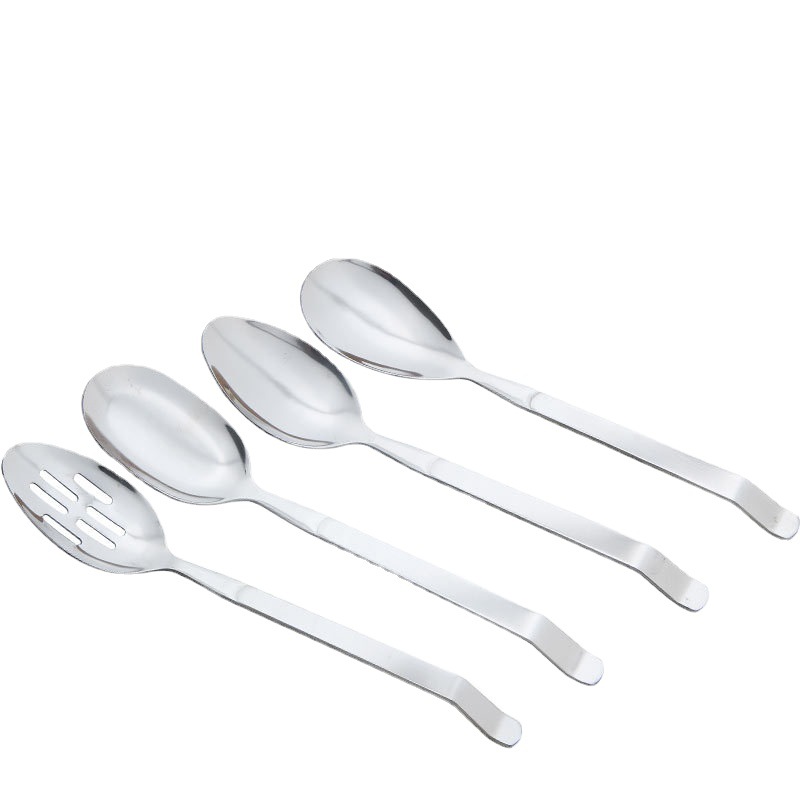 Cuchara común de acero inoxidable cuchara de comida Cuchara de comida buffet occidental cuchara de arroz cuchara de comida engrosada Cuchara de comida cuadrada