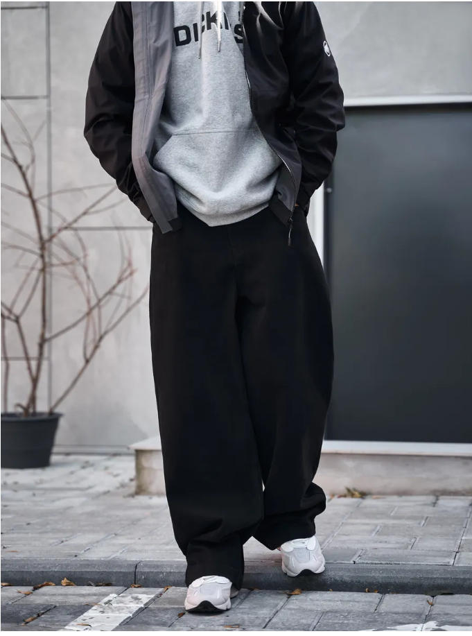 Men's Wide Leg Jeans Straight Leg Trousers Loose Fit Mid Waist Cotton Long Pants Black Light Blue_mkmklike.com