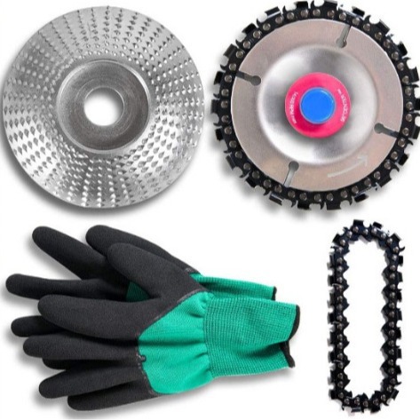 WD角磨机刺盘 链条盘 木工打磨塑型刺盘用硬圆磨轮修磨刀手套装