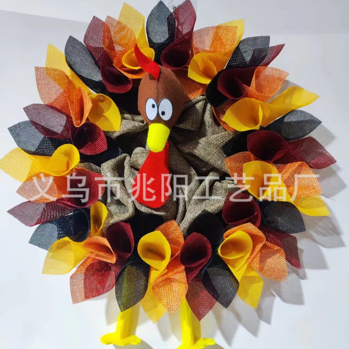 Placa de flores de Acción de Gracias Turquía patio puerta colgando decoraciones de Halloween