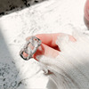 Tide, woven chain, one size design fashionable ring, diamond encrusted, on index finger, 2020 years