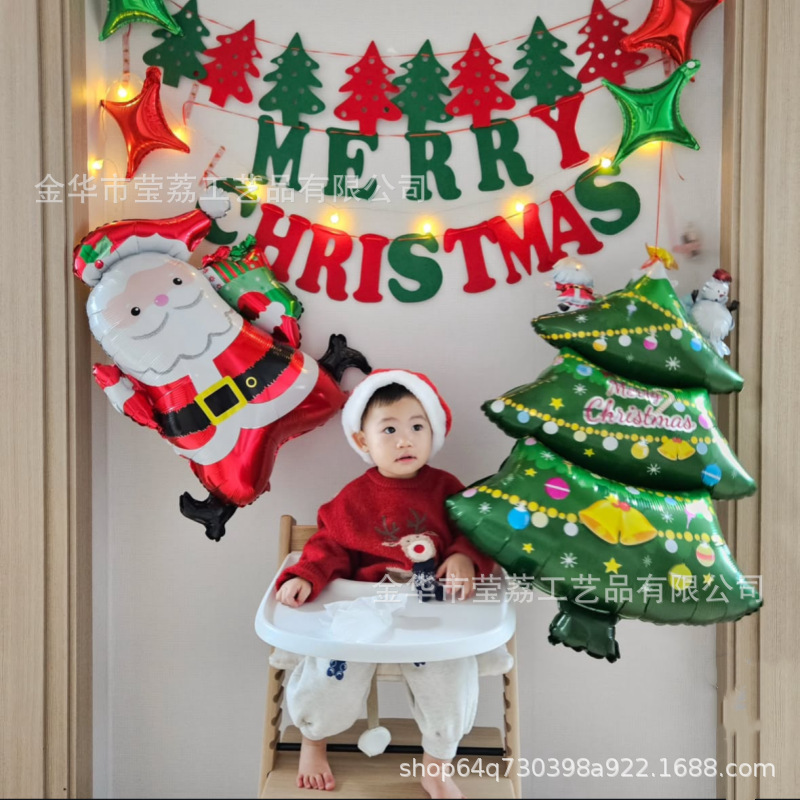 インスタイルクリスマスデコレーションクリスマスハンギングフラッグホリデーバナーパーティーデコレーションフェルトクリスマスフラワー|undefined
