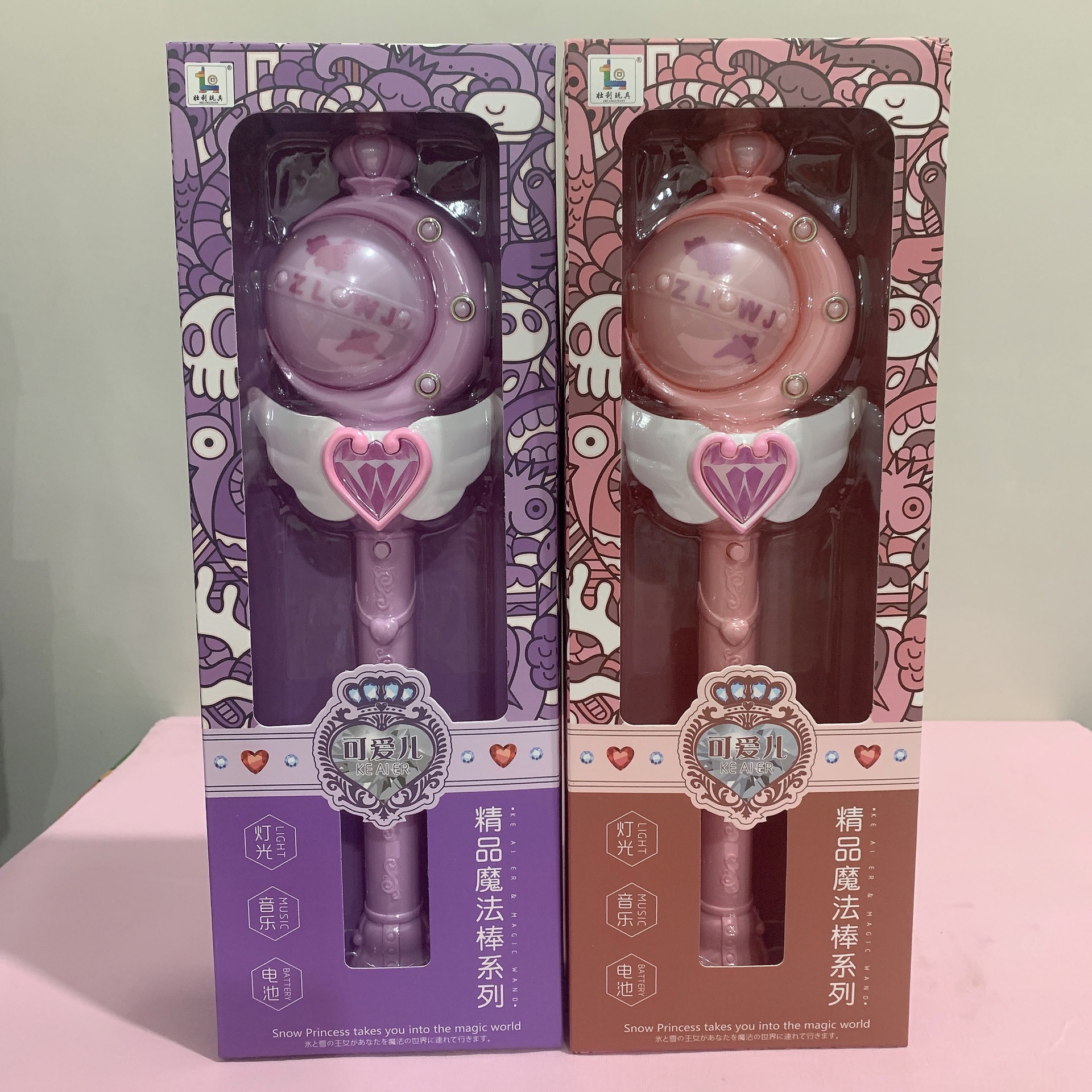 Nueva Flor de hadas puesto drenaje magia palo lote de juguete de la princesa de efecto de sonido luminoso de los niños