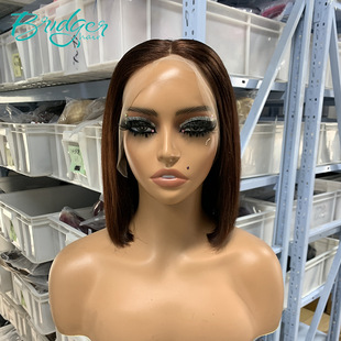 �W��Ůʿ13*4ƴ�� double drawnBOB�^�� #4 ���˰lhumanhair wigs