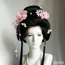 【醉春烟】古风淡粉色烫花发夹流苏边夹仙气汉服发饰新中式头饰