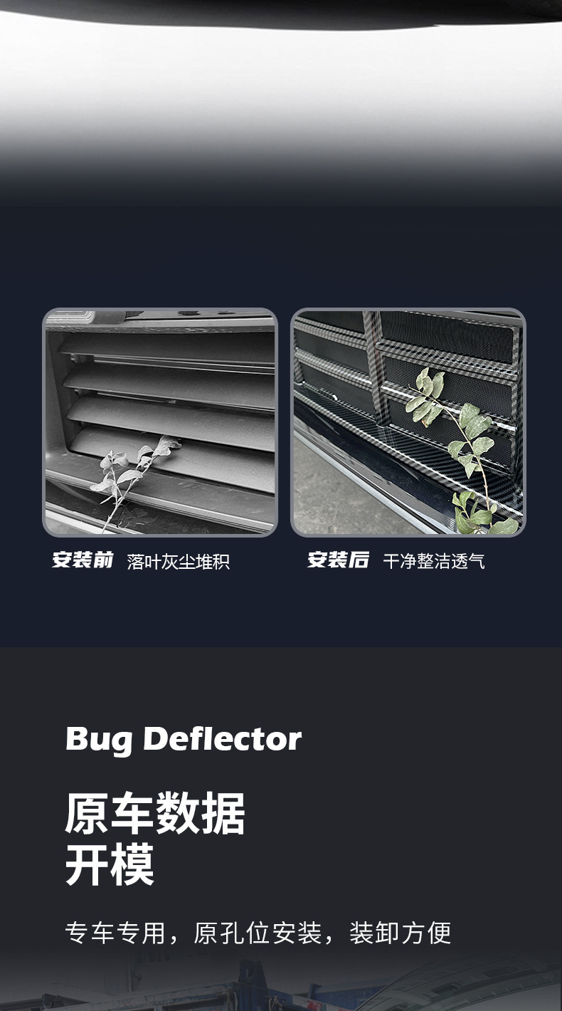 Suitable for the Ideal L6 snap-on anti-insect mesh front grille modification kit to protect against mosquitoes and catkins