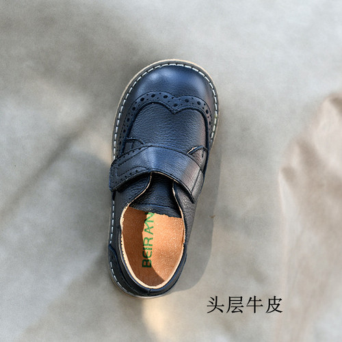 Children's black leather shoes Baroque retro cowhide shoes  new boys and girls trendy shoes campus performance shoes