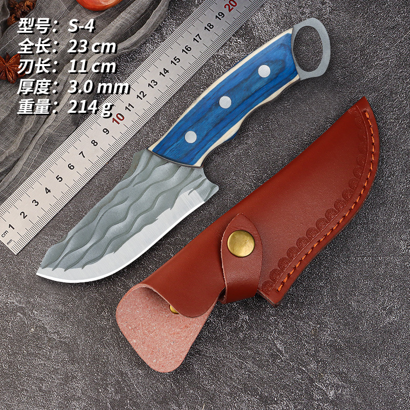 户外高硬度随身求生便捷水果刀精品收藏锋利吃肉刀野营刀具送皮套