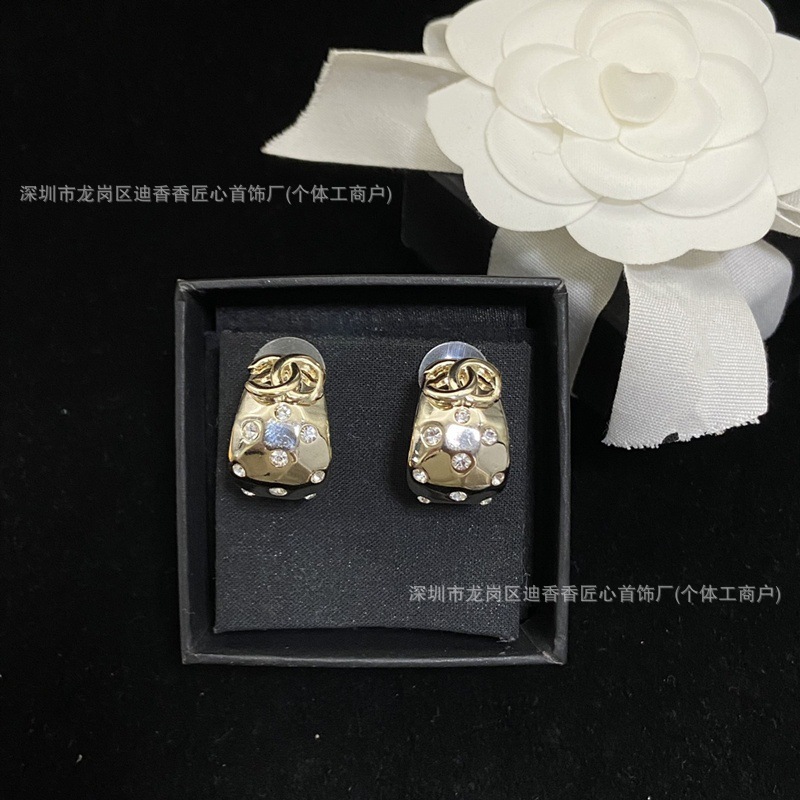 Xiangnai 24K ラウンドダイヤモンドイヤリング、女性用、シンプルな気質、軽い高級感、高品質イヤリング、小紅書と同じスタイルのイヤリング|undefined