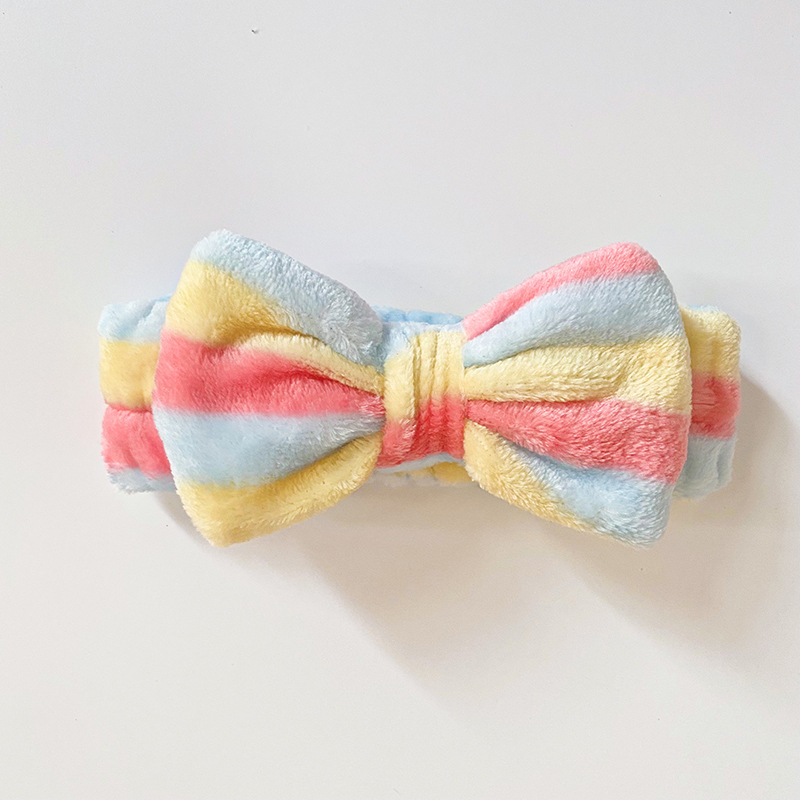 Fashion Plaid Bow Knot Coral Fleece Hair Band 1 Piece display picture 1