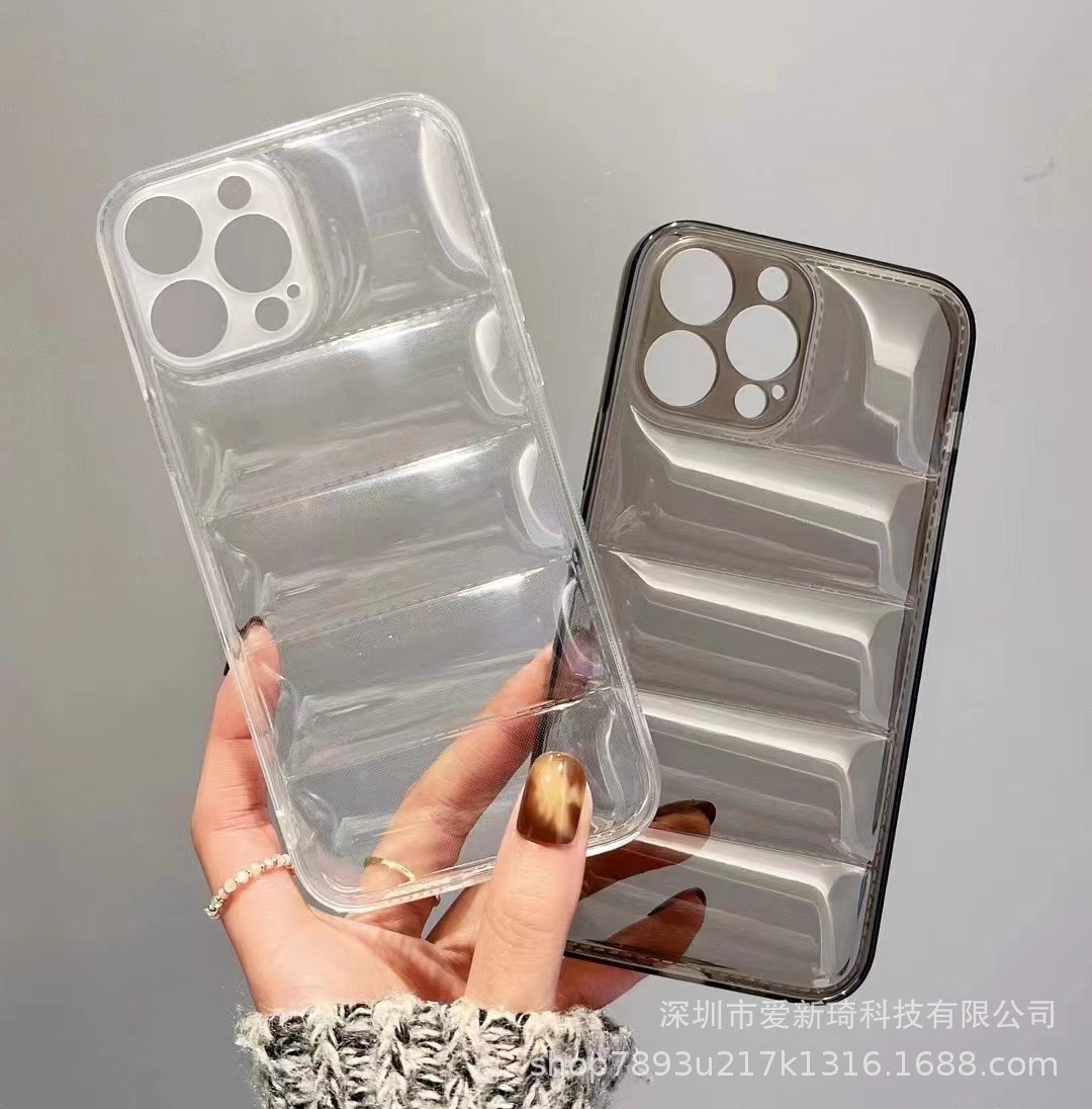 透明羽绒服形状适用iPhone13promax苹果14手机壳12全包11防摔软XR