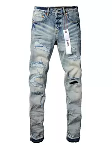 Cross-border American fashion brand spring/summer new European and American street style designer ripped slim-fit versatile men's jeans