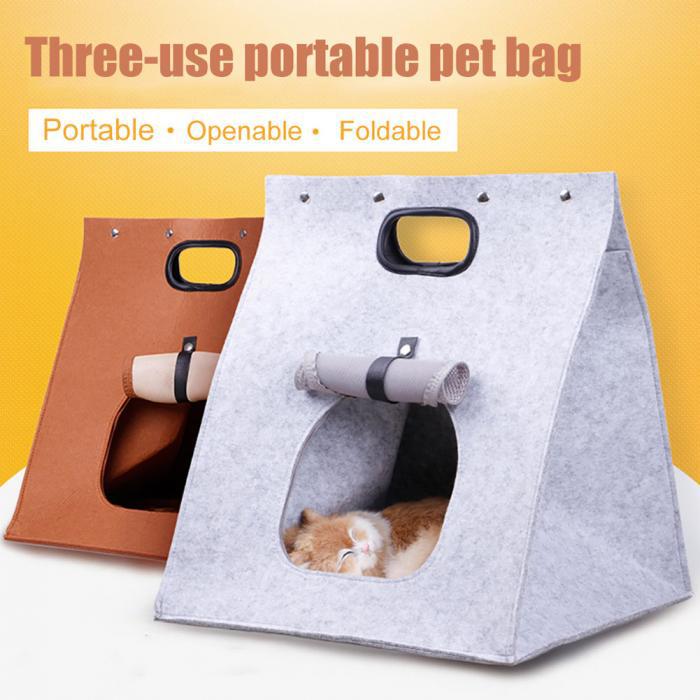 Multifunctional Foldable Washable Outdoor Portable Pet Carrier Cage Small Dogs Kitten Sleeping Bed Cave