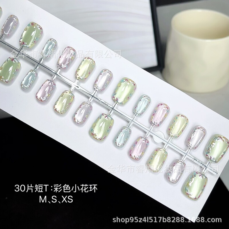 New Colorful Small Garland Gilt Prefabricated Wearable Nails Glass Beads Semi-Finished High-End Manicure Nails Factory Wholesale New Colorful Small Garland Gilt Prefabricated Wearable Nails Glass Beads Semi-Finished High-End Manicure Nails Factory Wholesale