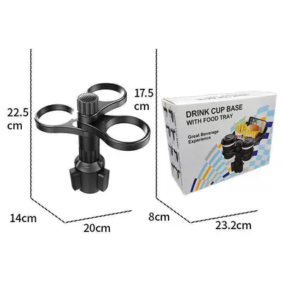 Car-mounted cup holder, multifunctional interior rear seat cup mat, car modification-specific cup holder, round beverage coffee holder (Car cup holder/beverage holder) - water-cup-holder-black