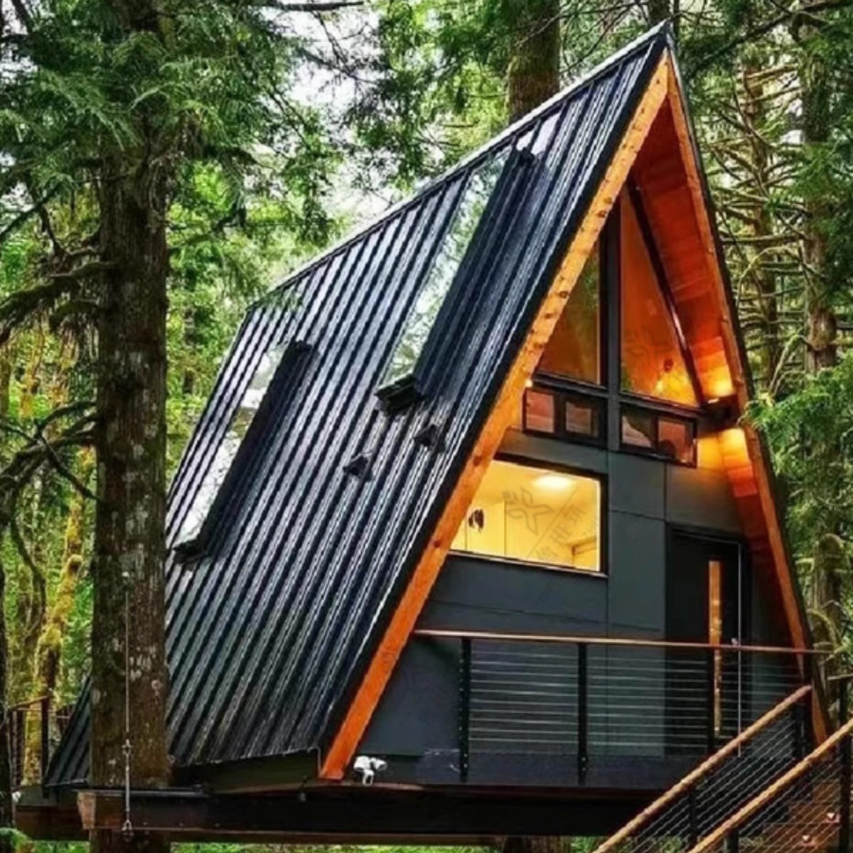 Triángulo integrado alojamiento residencial chalet resort campamento camping al aire libre red estrella famosa casa vacía anticorrosiva casa de madera villa