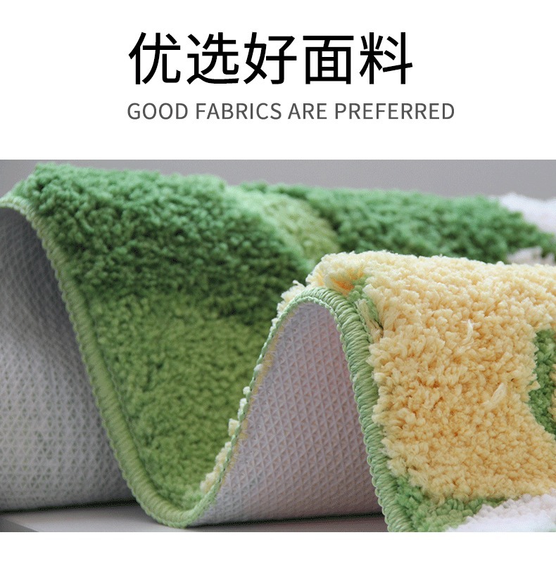 Cross-Border Flocking Floor Mat Tpr Non-Slip Microfiber Bathroom Absorbent Mat Door Mat Creative Carpet Customized with Pictures