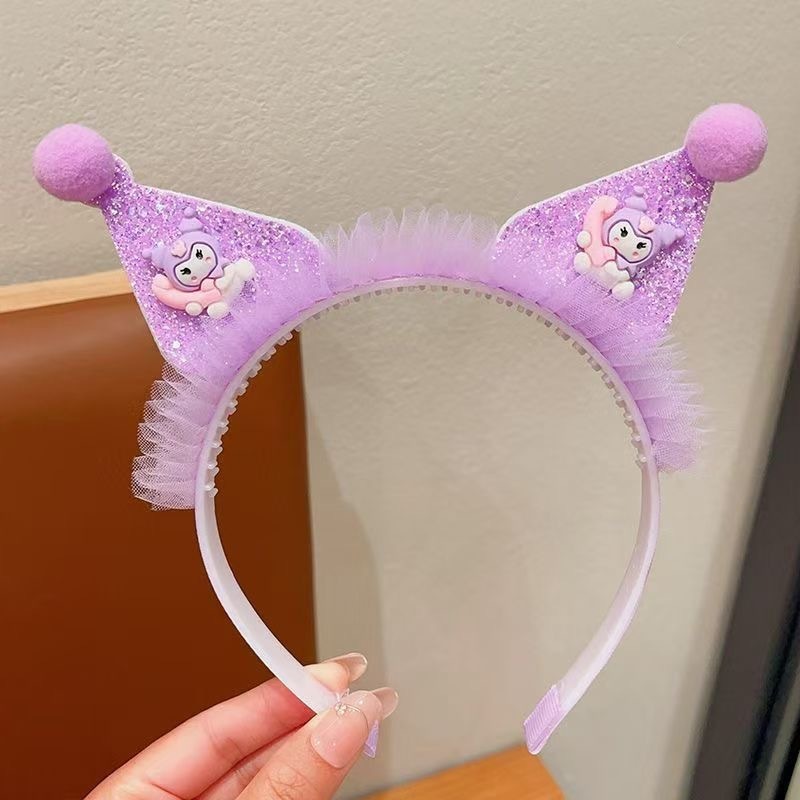 新しい女の子のクロミヘアバンドサンリオヘアピン子供用ヘアバンド小さな女の子のヘアプレスヘッドバンドは頭を締め付けず、滑り止めです|undefined