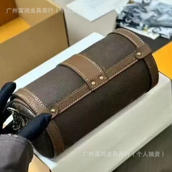 国境を越えた外国貿易供給クラシック老眼バビロンショルダークロスボディレディースバッグ本革シリンダーバッグロゴ付き|undefined
