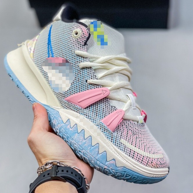 Putian Kyrie 7Th Generation Blue Basketball Shoes Practical Training Shoes Non-Slip Wear-Resistant Mesh Breathable Men's and Women's Casual Sports Shoes