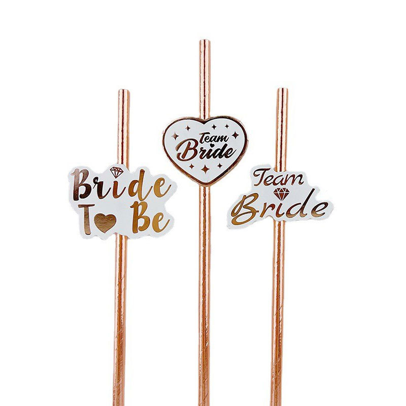 Transfronterizo en stock suministro despedida de soltero fiesta boda bebida Decoración paja colocación creativa paja de papel degradable