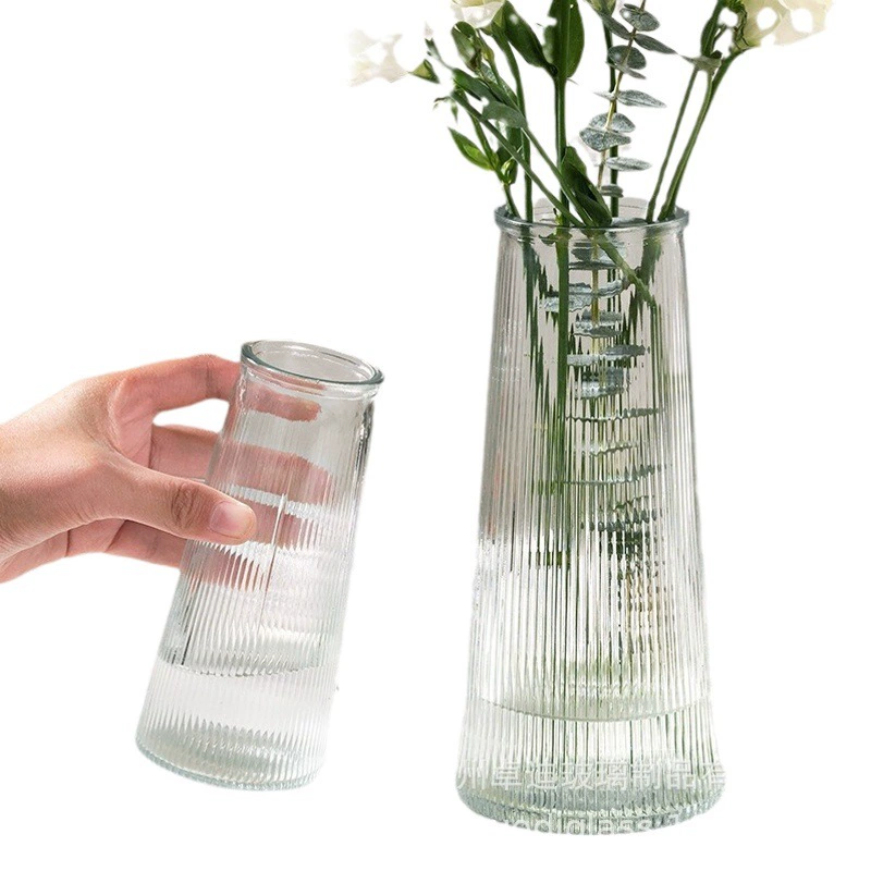 Рельефная стеклянная ваза для интернет-знаменитостей в стиле in прозрачная питательная вода бамбуковые цветы Гостиная сушеные цветы Цветочные украшения