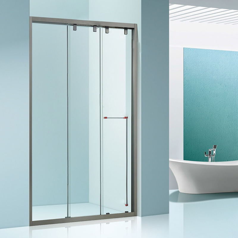 Hotel Bathroom Shower Partition One-Line Dry and Wet Separation Shower Room Stainless Steel Triptych Folding Bath Screen