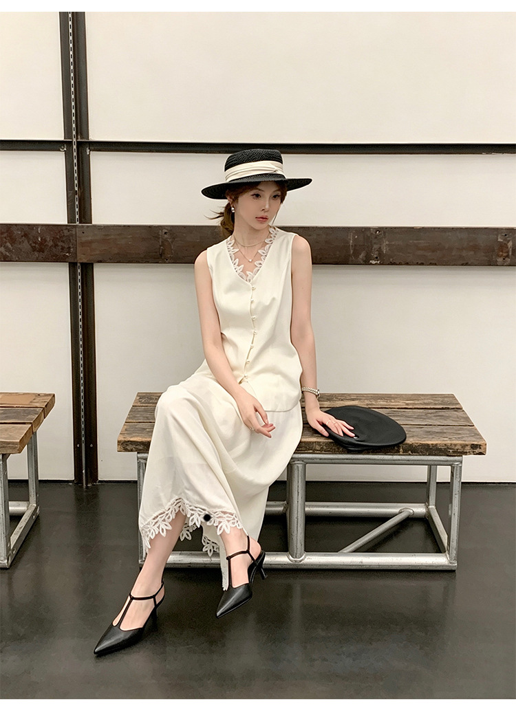 Sandal cao gót nữ mũi nhọn quai chữ T hở gót, da cừu, gót 5 cm — màu nâu chi tiết 15