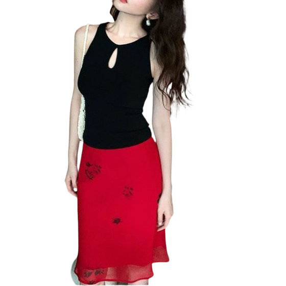 Super Fairy French Elegant Elegant High Waist Women's Summer Commuter Wear Slimming Bag Hip Fishtail Sweet Spicy Skirt MO