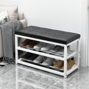 Home Entrance Rest Shoe Rack Simple Multi-Layer Storage Shoe Cabinet Can Sit Iron Soft Bag