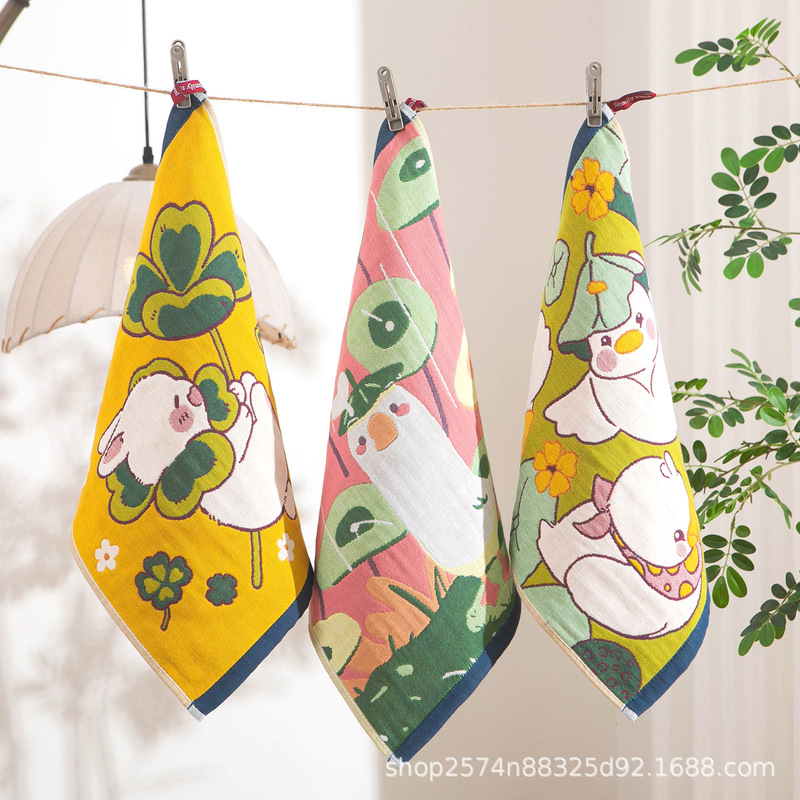 4-Layer Pure Cotton Gauze Face Wash Towel, Absorbent and Lint-Free, Pure Cotton Hand Towel, Large Square Towel, Kidsren's Special Square 4-Layer Pure Cotton Gauze Face Wash Towel, Absorbent and Lint-Free, Pure Cotton Hand Towel, Large Square Towel, Kidsren's Special Square